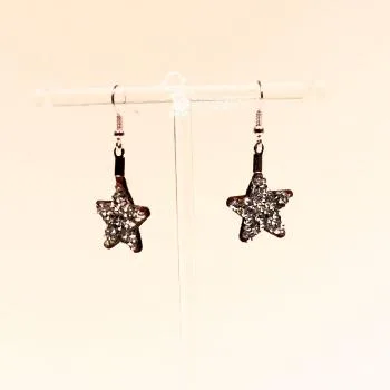 Ohrringe Stern rot Strass Steine Weihnachten versilbert - ohrringe modeschmuck versilbert weihnachten stern rot strass