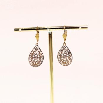 Filigrane Ornament Ohrringe Gold – Kleine ovale Ohrhänger