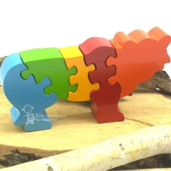 3 D Holz Puzzle Tiger mit Zahlen von 1-5