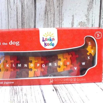 3D Puzzle mit Buchstaben als Dackel