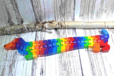 3D Puzzle mit zahlen als Dackel