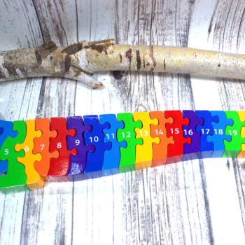 Holz Puzzle mit Zahlen