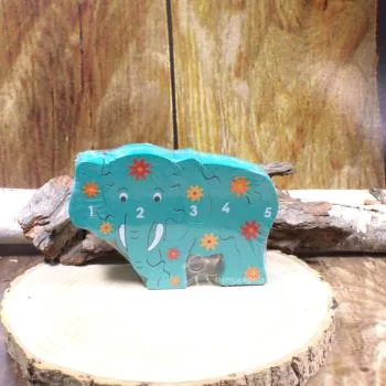 3 D Holz Puzzle Elefant mit Zahlen von 1-5