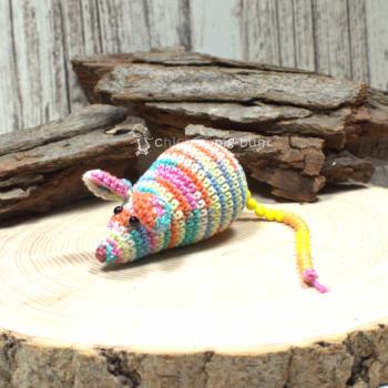 Rechenmaus bunt gestreift mit 20 Perlen