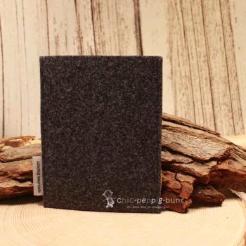 Impfpasshülle Filz dunkelgrau Pass - Hülle Motiv Katze blau