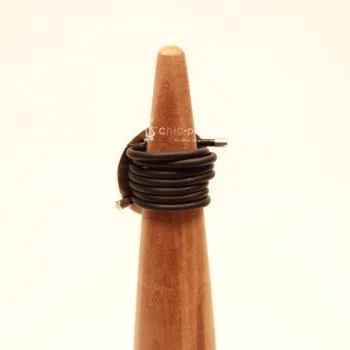 Damenring Blume des Lebens PVC Schlauch schwarz - ring damen blume des lebens versilbert kautschuk pvc band schwarz