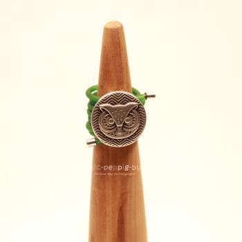 Damenring Eule PVC Schlauch hellgrün