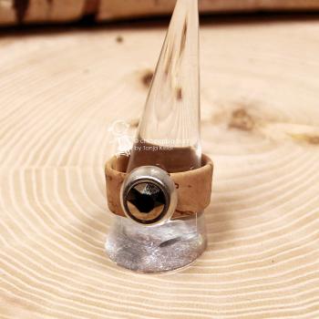 Kork-Ring Hellbraun mit Preciosa Kristall – Damenring