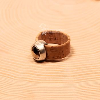 Kork-Ring Hellbraun mit Preciosa Kristall – Damenring