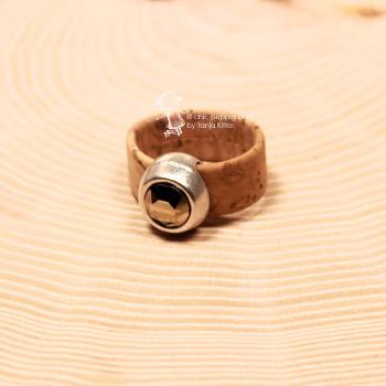 Kork-Ring Hellbraun mit Preciosa Kristall – Damenring