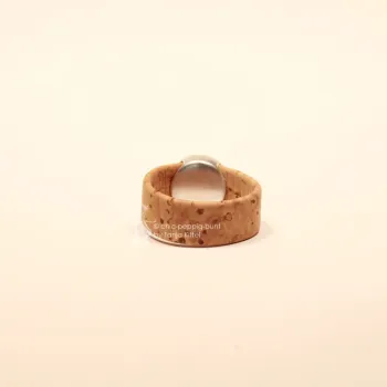 Kork-Ring Hellbraun mit Preciosa Kristall – Damenring - ring damen kork swarowski stein braun variabel