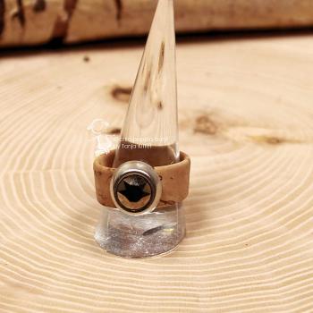 Kork-Ring Hellbraun mit Preciosa Kristall – Damenring