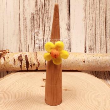 Kinderring Filz-Blume Gelb – Fröhlicher Fingerring für Mädchen