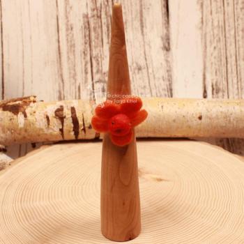 Kinderring Filz-Blume Orange-Rot – Farbenfroher Fingerring Handmade
