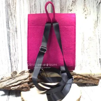 Rucksack Filz pink Metallschnallen - rucksack filz pink schnallen handtasche klein