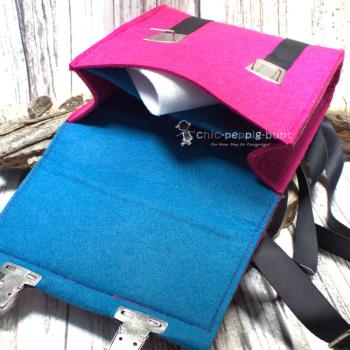 Rucksack Filz pink Metallschnallen