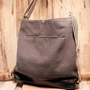 Rucksack oder Handtasche grau Pailletten in der Form eines Herz - rucksack stoff pailletten herz grau umhaengetasche