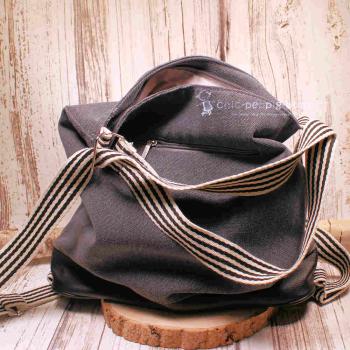 Rucksack oder Handtasche grau Pailletten in der Form eines Herz