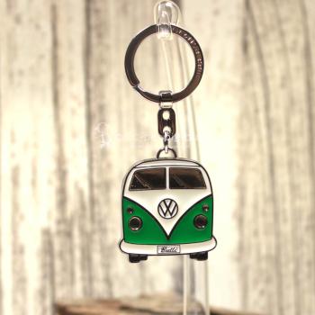 VW T1 Bus Schlüsselanhänger grün-weiß verchromtes Metall mit Emaille in geprägter Blech-Geschenkbox VW T1 Bus Schlüsselanhänger grün-weiß verchromtes Metall mit Emaille in geprägter Blech-Geschenkbox