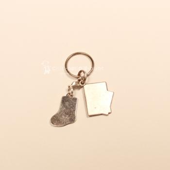 Schlüsselanhänger Weihnachten Brief Socke versilbert