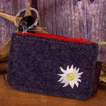 Schlüsselmappe mit Edelweiß-Motiv aus Filz klein