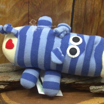 Sockenschweinche blau gestreift