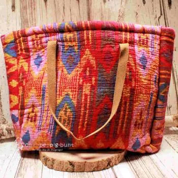 Shoppertasche gross Filz bunt 3 Fächer - shopper tasche filz xxl gross bunt ledergriffe 3faecher