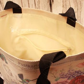 Shoppertasche gross Kunstleder mit Fahradmotiv rosa