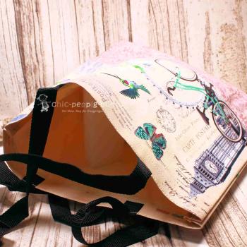 Shoppertasche gross Kunstleder mit Fahradmotiv rosa