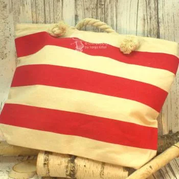 rot gestreifte Strandtasche