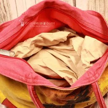 Shopper Tasche Katze mit einigen Ausbleichungen durch Sonneneinstrahlung - shopper tasche stoff klein chat noir schwarz katze rot gelb