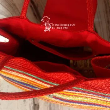 Bunte Handtasche aus Sisal - sisal handtasche innen