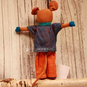 Stofftier Maus mit oranger Hose