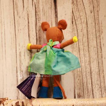 Stofftier Maus mit Kleid