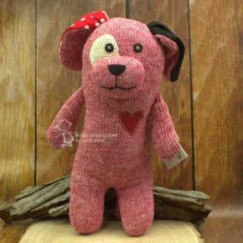 Kuscheltier gestrickter Hund mit Schlappohren