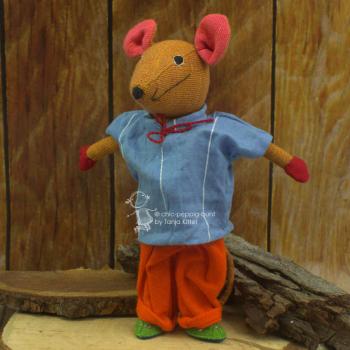 Lernstofftier kleine Maus mit ausziehbarer Kleidung