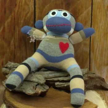 Blau - grau- beige gestreifter Sockenaffe