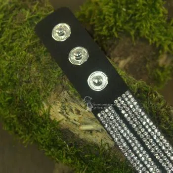 Wildleder-Optik Armband Strass - strassarmband schwarz1