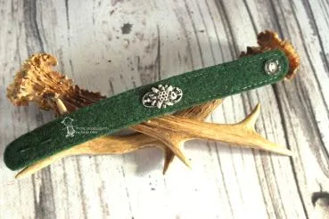 Edelweiß Metall-Armband Tracht grün