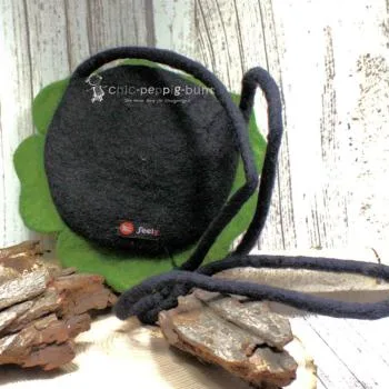 Umhängetasche filz Form einer Blume grün - umhaengetasche filz blume gruen handtasche handmade unikat