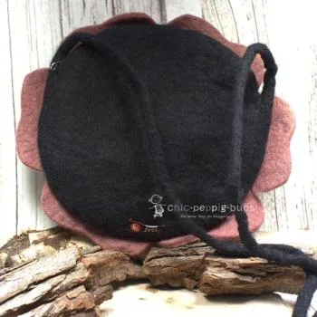 Umhängetasche filz altrosa Form einer Blume - umhaengetasche filz xxl blume altrosa handtasche handmade unikat