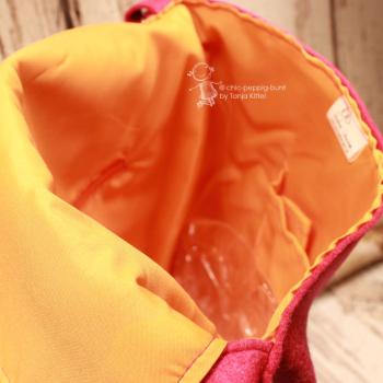 Umhängetasche Filz Magnetknopf pink 3 Fächer