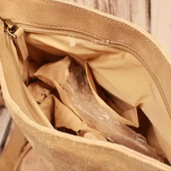 Boho Handtasche Beige Wildleder – Fransen Umhängetasche Leder - umhaengetasche handtasche leder fransen klein beige
