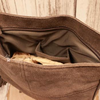 Leder Handtasche mit Fransen – Boho Umhängetasche Wildleder