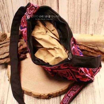Umhängetasche Stoff pink Indiastyle - umhaengetasche handtasche pink india style stoff bestickt