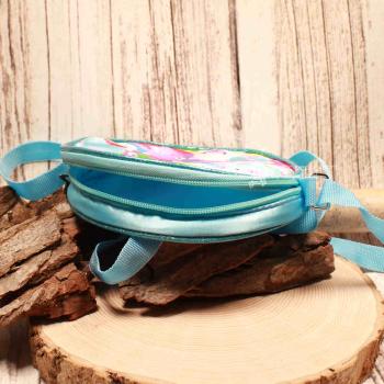 Umhängetasche hellblau Kinder rund Lama - Alpaka