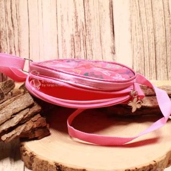 Umhängetasche rosa Kinder rund Schmetterlinge