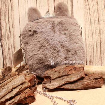 Umhängetasche Kinder plüsch glitzer Ohren grau