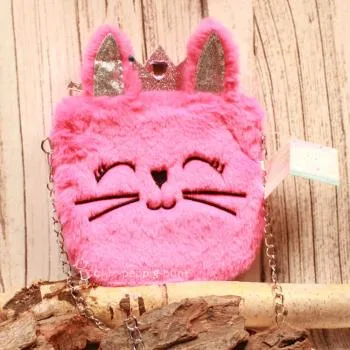 Umhängetasche Kinder plüsch pink mit glitzer Ohren - Krone - umhaengetasche kindertasche hase rosa glitzer krone