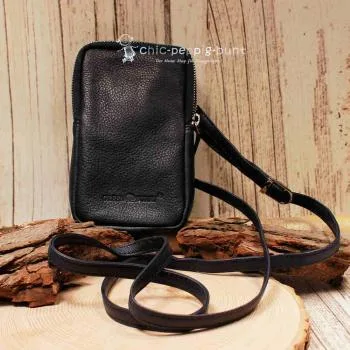 Handtasche Leder schwarz klein 1 Fach - umhaengetasche mini handtasche leder schwarz faecher